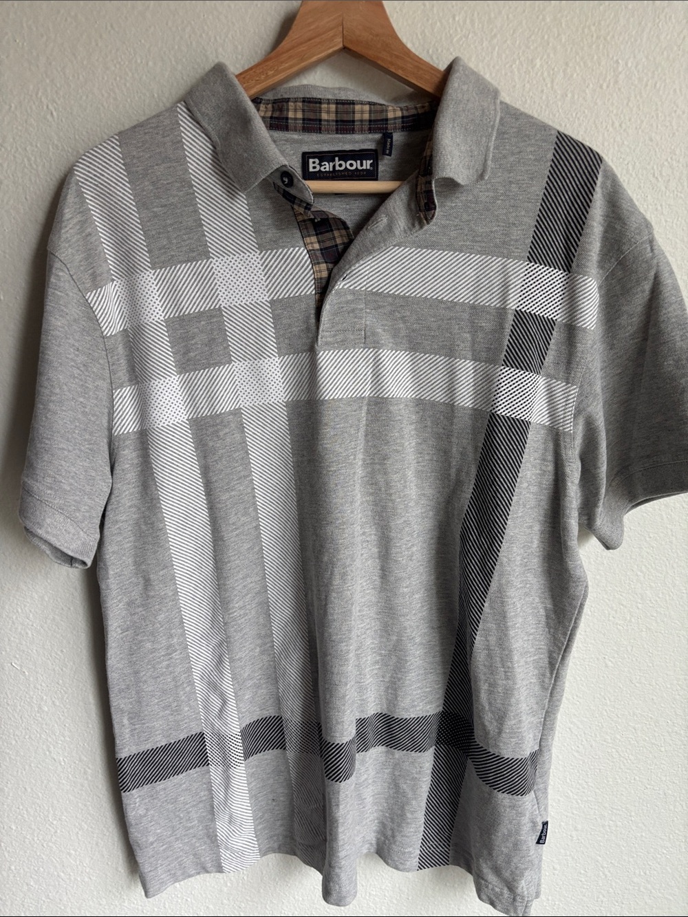 BARBOUR Polo Golf Shirt Mens Blaine Tartan XL